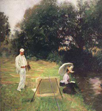 John Singer Sargent Dennis Miller Bunker Painting at Calcot (mk18) France oil painting art